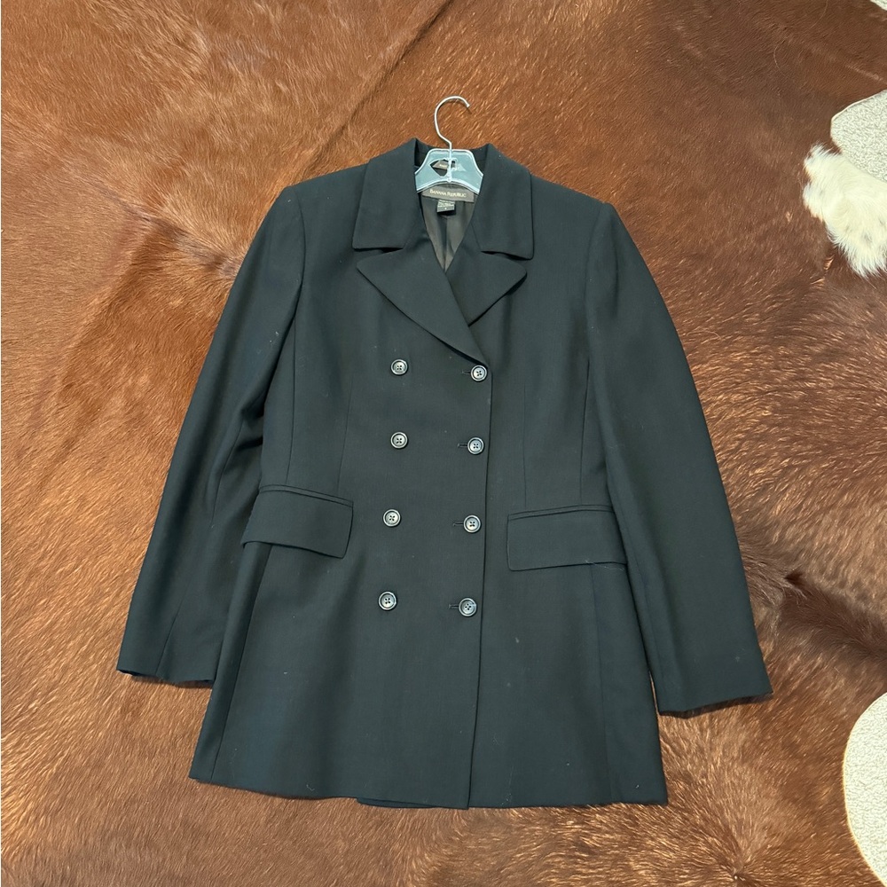 Banana Republic Women Size 6 Double Breasted Blazer-100% Wool-Made In Italy